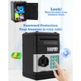 thumbnail image 2 of Kids Piggy Bank,Large Capacity and Auto-Scroll Function Electronic Cash Coin Money Saving Box,ATM Machine Money Bank Toy for Kids Aged 3 4 5 6 7 8 9 10 11 12 13 14 Boys and Girls (Black), 2 of 7
