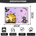 thumbnail image 3 of Set of 4 Happy Halloween Placemats - 12x18 Inch Linen Dining Table Mats with Horror Graffiti, Dark Style Lighthouse, and Fairy Tale Castle Designs for Seasonal Kitchen and Dinner Party Decor, 3 of 5