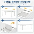thumbnail image 6 of Superjoe Outdoor Patio Dining Table, Aluminum Modern Outside Metal Expandable Patio Table Furniture for Lawn, Balcony, White, 6 of 6