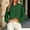 Green, variant on Cropped Sweatshirts for Women Smocked Ruffle Long Sleeve Tops Casual Crewneck Loose Fit Crop Pullover Top