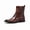 Brown, variant on Men's Metal Toe Ankle Boots, Fashion Croc-Embossed Leather Booties with Double Buckle Straps, Lace-Up Side Zipper Western Boots