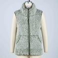 thumbnail image 4 of cllios Women's Sleeveless Zip Up Fuzzy Fleece Lightweight Fall Winter Warm Zipper Sherpa Vest With Pockets, 4 of 9