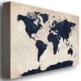 thumbnail image 3 of Trademark Fine Art 30x47 Maps Canvas Wall Art 'World Map -Navy' by Michael Tompsett, 3 of 3