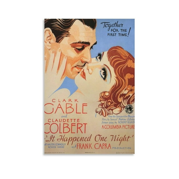 It Happened One Night Movie Poster Poster Cool Artworks Painting Wall Art Canvas Prints Hanging Picture Home Decor Posters Gift 12x18inch(30x45cm)