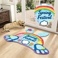 thumbnail image 4 of Velvet Easter Bunny Welcome Mat for Front Door - Absorbent Durable Floor Rug with Non- Backing 90cm/354in Decorative Bunny Design Carpet 2, 4 of 6
