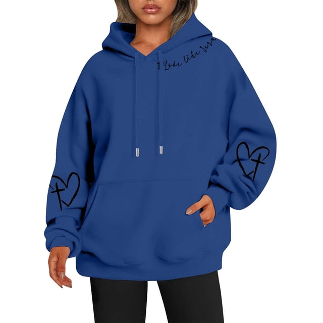 Sweat à Capuche Réversible Imprimé pour Femmes avec Poches Manches Longues Décontracté 100 pour Cent Polyester Vêtements d'Automne pour Adolescentes Petit Sweat à Capuche pour Femmes avec Fermeture Éclair