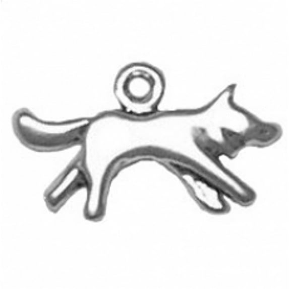 Sterling Silver 18" 1mm Box Chain Running Wolf Or Fox Pendant Necklace