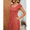 thumbnail image 5 of Yesfashion Wholesale Women's Casual Round Neck Short Sleeve Midi Dress Stretchy Waist Long Dress, 5 of 8
