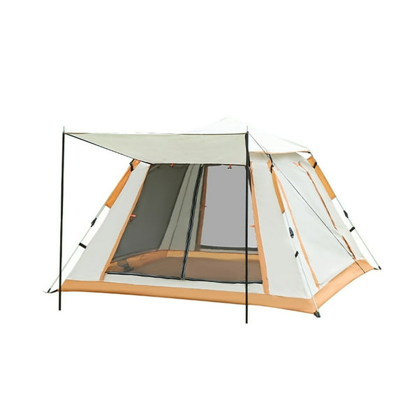 yeacher Automatic Pop-Up Camping Tent with Full Ventilation, UV Protection, and Waterproof Design for 3-5 People, Ideal for Beach, Hiking, and Outdoor Adventures, Orange, 2.1x2.1x1.45m