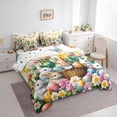thumbnail image 3 of Feelyou Cartoon Jungle Rabbit Twin Bedding Sets 7-Piece for Kids, Spring Eastern Eggs Bedding Comforter Set, Garden Butterfly Floral Reversible Sheet Sets, Super Cozy Room Decor, 3 of 7
