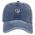 thumbnail image 6 of Peichun Unisex Vintage Washed Distressed Baseball Cap Cute Two Hearts Embroidery Adjustable Sun Hats Soft Top Breathable Sports and Leisure Couple Caps One Size, 6 of 6
