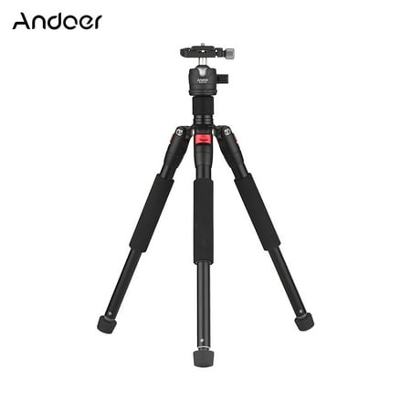 - Andoer K521S Portable 5-section Extendable Aluminum Alloy Tripod with Mini Ball Head Low Center of Gravity 1/4