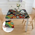thumbnail image 2 of HAOXIT  Bohemian Mandala Square Tablecloth,Vintage Boho Mandala Flower Floral Plaid Geometric Colorful Table Cover Table Protector for Kitchen Decor Dining Room Party Banquet Celebration 36*36, 2 of 7