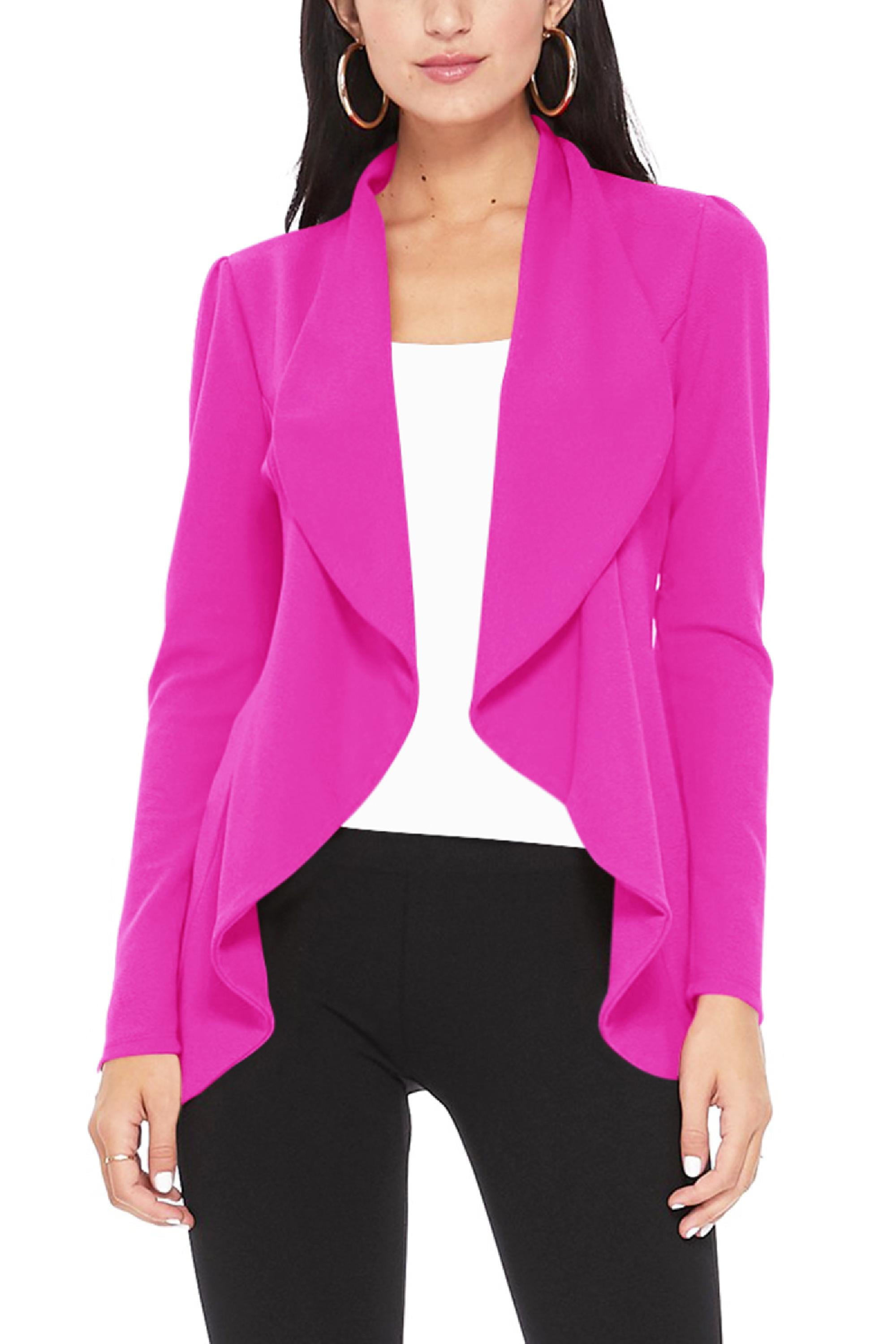 Women's Casual Long Sleeves Open Front Office Wear Solid Blazer Jacket