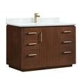 thumbnail image 2 of Vinnova San 48" Single Sink Wood Bath Vanity with Grain Stone in Natural Walnut, 2 of 16