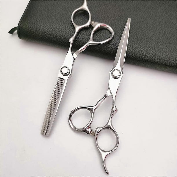 Juego de tijeras profesionales para cortar el cabello, tijeras de peluquería de 15 cm con función de entresacado y mango ergonómico.