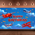 thumbnail image 5 of Colorful Design Airplane Birthday Banner Decorative Pattern Kids Party Decor for Birthday Party Celebration Event Holiday, 5 of 7