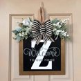 thumbnail image 2 of Unique Last Name Round Front Door Wreath With Bow, Welcome Sign Garland Creative Letter Rustic Wreath For Front Door Decor, 2 of 2