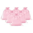 thumbnail image 1 of Bolsas de regalo de satén Uxcell, 6 piezas de 7 x 5 pulgadas, bolsas de regalo con cordón para cumpleaños, Navidad, joyería, fiesta, rosa, 1 of 5