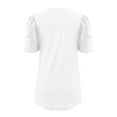 thumbnail image 4 of Fznquz Puff Sleeve Womens T-Shirts Work White Dressy Shirt V Neck Casual Solid Blouses for Women, 4 of 7