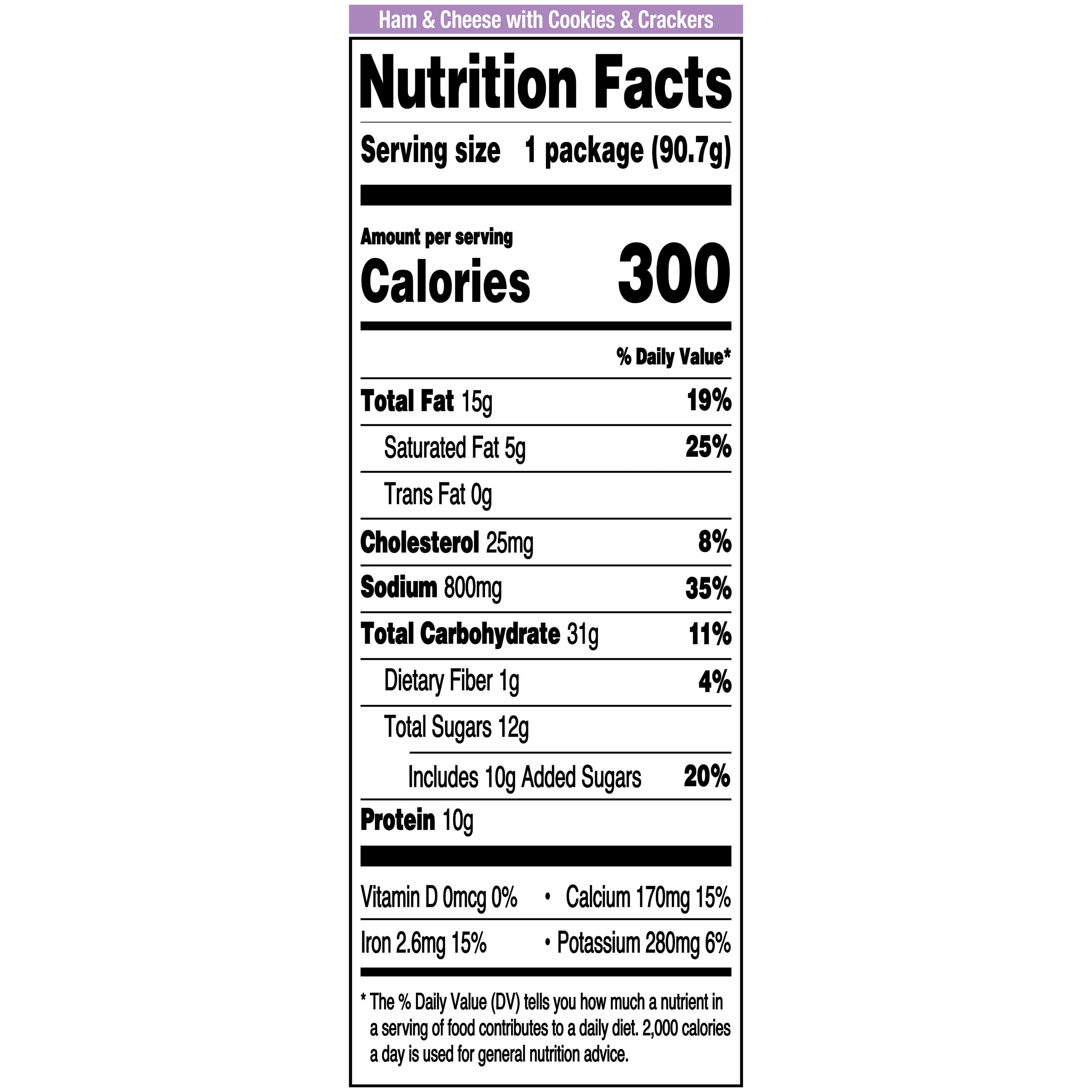 Great Value Ham and Cheese Snack Builders with Cookies, 3.20 oz (Refrigerated)