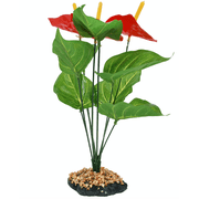 Komodo Anthurium, Artificial Plant, Green and Red, Aquarium Decor