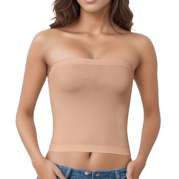 Sujetador largo sin costuras para mujer: cómodo, antimanchas, nailon y spandex, talla única para S-M