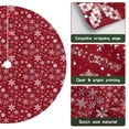 thumbnail image 6 of Christmas Tree Skirt,Red Christmas Snowflake Pattern Christmas Tree Decor with Red Ribbon Ties,Round Shape,Christmas Decorations for Home 48"x48", 6 of 7