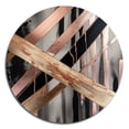 thumbnail image 2 of Designart "Metallic Elegance Stripes and Circles III" Abstract Marble Metal Round Art Print, 2 of 5
