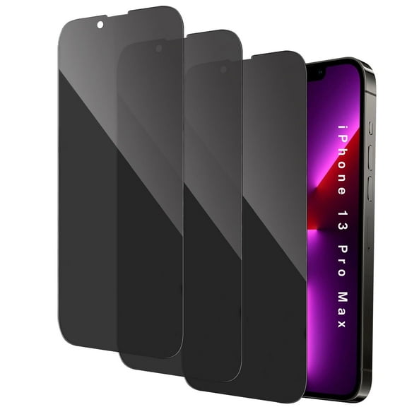 ZYQEEE 3 Pack Privacy Screen Protector Compatible for iPhone 13 Pro Max - 6.7", Anti-Spy Tempered Glass, Bubble-Free, Easy Install
