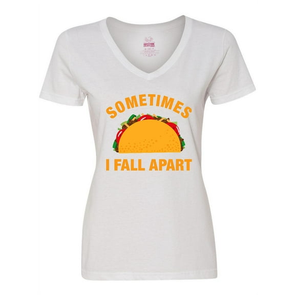Inktastic Tacos Fall Apart Women's V-Neck T-Shirt