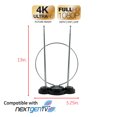 thumbnail image 2 of GE Traditional Rabbit Ears Indoor HDTV Antenna, 30-mile Range, VHF UHF 1080P 4K, Black 33676, 2 of 12
