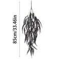 thumbnail image 2 of Halloween Black Artificial Eucalyptus Wall Hanging Stem Faux Floral Spooky Home Decor Creepy for Door Mantel Party Indoor, Black #4, 31.5in, 2 pcs, 2 of 8