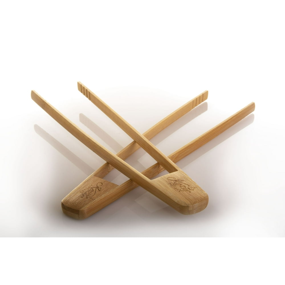 Long Tongs For Cooking By Kozy Kitchen, 11.5Inch, 100 Organic Bamboo