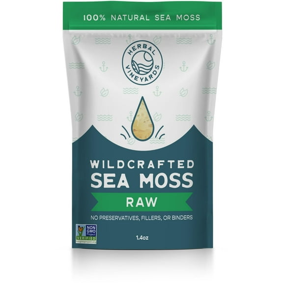 Herbal Vineyards Organic Wildcrafted Gold Raw Sea Moss, 1.4 oz, 1 Bag