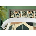 thumbnail image 4 of Ambesonne Monstera Duvet Cover Set, Mid Century Boho Abstract, Calking, Pale Reseda Green and Camel, 4 of 6