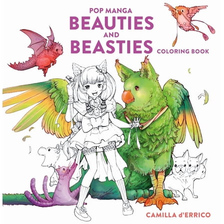 Pop Manga Beauties and Beasties Coloring Book, 80 pages (Paperback)