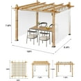 thumbnail image 2 of WildBreak 10 x 10 feet Outdoor Pergola, with Canopy and Side Mesh Screen, Beige & White, 2 of 7