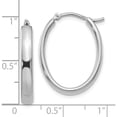 thumbnail image 4 of Sterling Silver Polished Oval Hoop Earrings (23.25x17.11), 4 of 5