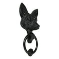 thumbnail image 2 of Black Powder Coated Metal Rustic Whimsical Animal Sly Fox Door Knocker Plaque, 2 of 7