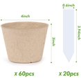 thumbnail image 2 of Macetas de Turba, 60 Piezas Macetas de Inicio de Semillas de 3 Pulgadas, Maceta Redonda de Vivero, Macetas Biodegradables con 20 Etiquetas de Plantas Adicionales, 2 of 5