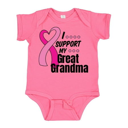

Inktastic Breast Cancer Awareness I Support My Great Grandma Gift Baby Boy or Baby Girl Bodysuit
