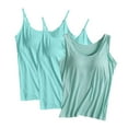 thumbnail image 1 of Timegard Womens Tank Top with Built in Bras 3pc Scoop Neck Sleeveless Solid Color Soft Loungewear Pjs, 1 of 2