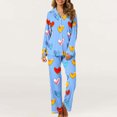thumbnail image 4 of Ruimatai Women's Valentine's Day Printed Pajama Sets Long Sleeve Button Down Shirt Pjs Sets Nightwear Sleepwear Suits, 4 of 7