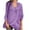 Purple, variant on LEAVINGSUO Fall Winter V Neck Long Tops for Women, Womens Tops Women Solid V-Neck Lace Splicing Fold Three Quarter Sleeve Shirts Blouses Tops