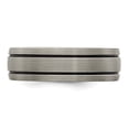 thumbnail image 3 of Edward Mirell Black Ti Grooves and Textured Lines 7mm Band, 3 of 7