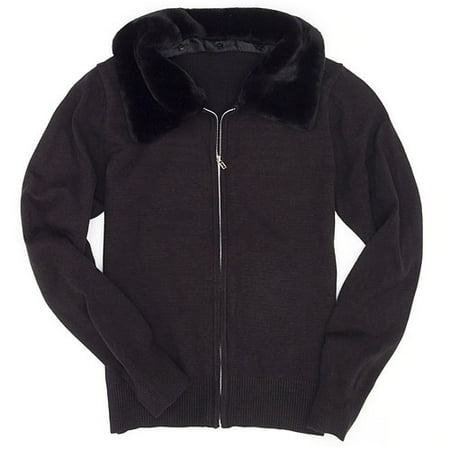 George - Women's Zip Fur Collar Cardigan