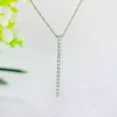 thumbnail image 2 of 1 Ct Round Cut Moissanite Vertical Bar Pendant Necklace 14K White Gold Plated, 2 of 2