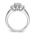 thumbnail image 2 of Solid 14K White Gold Three Stone Diamond Side-Stones with CZ Cubic Zirconia Center Stone Engagement Ring Size 7, 2 of 8