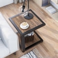 thumbnail image 6 of Furniture of America Elto 1-Shelf Metal Sand Black and Dark Walnut End Table, 6 of 8